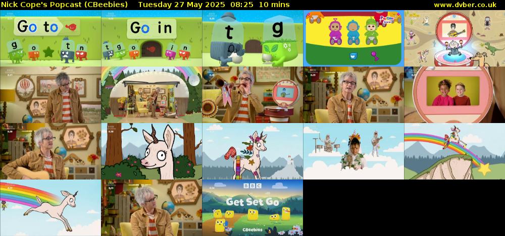 Nick Cope's Popcast (CBeebies) Tuesday 27 May 2025 08:25 - 08:35