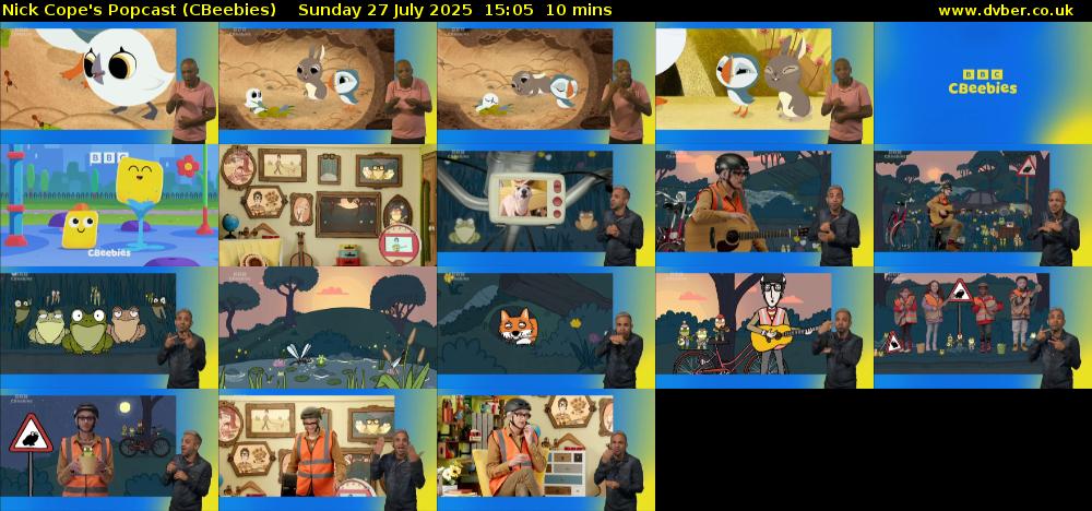 Nick Cope's Popcast (CBeebies) Sunday 27 July 2025 15:05 - 15:15