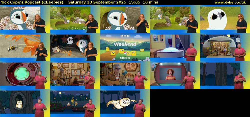 Nick Cope's Popcast (CBeebies) Saturday 13 September 2025 15:05 - 15:15