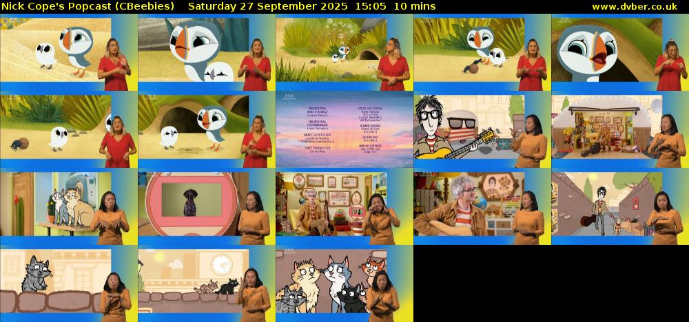 Nick Cope's Popcast (CBeebies) Saturday 27 September 2025 15:05 - 15:15