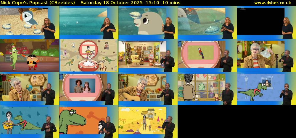 Nick Cope's Popcast (CBeebies) Saturday 18 October 2025 15:10 - 15:20