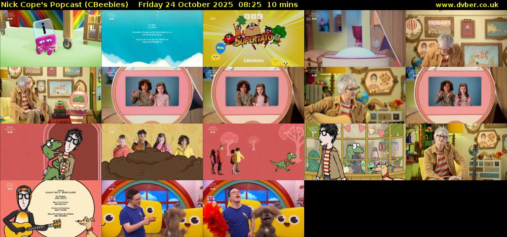Nick Cope's Popcast (CBeebies) Friday 24 October 2025 08:25 - 08:35