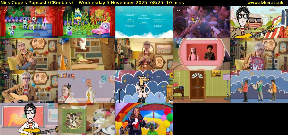 Nick Cope's Popcast (CBeebies) Wednesday 5 November 2025 08:25 - 08:35