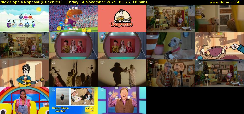 Nick Cope's Popcast (CBeebies) Friday 14 November 2025 08:25 - 08:35