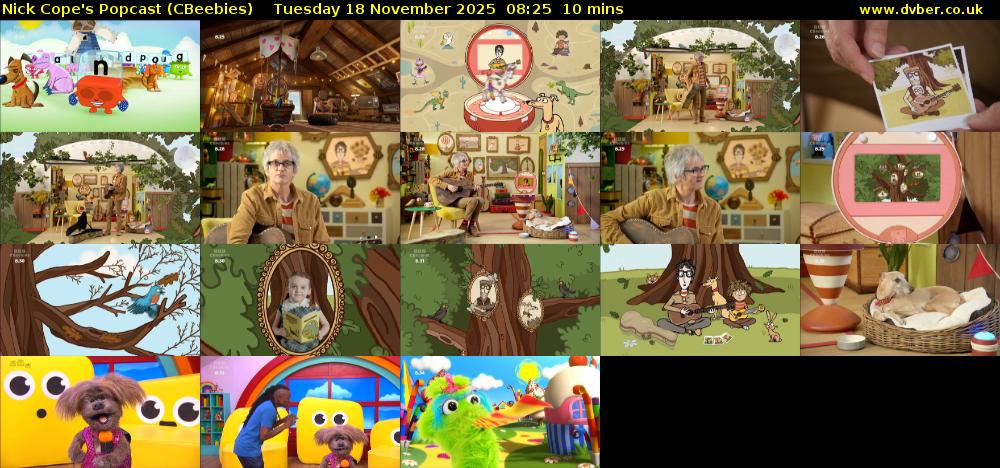 Nick Cope's Popcast (CBeebies) Tuesday 18 November 2025 08:25 - 08:35