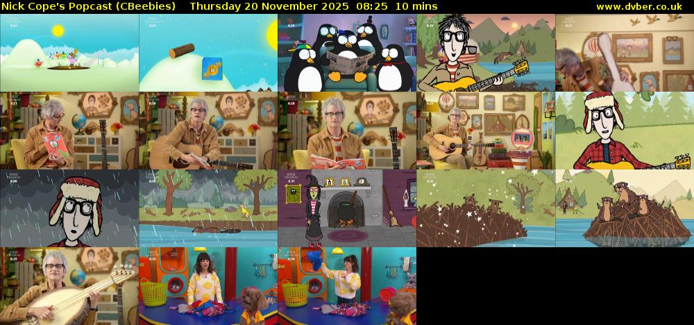 Nick Cope's Popcast (CBeebies) Thursday 20 November 2025 08:25 - 08:35