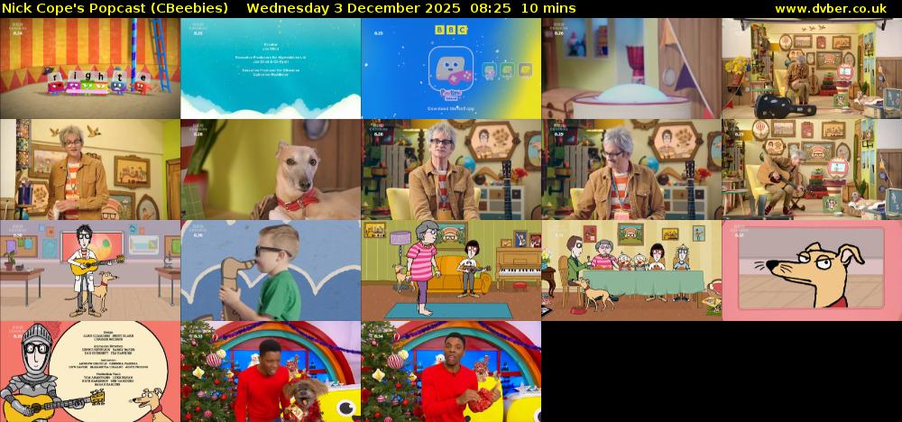 Nick Cope's Popcast (CBeebies) Wednesday 3 December 2025 08:25 - 08:35