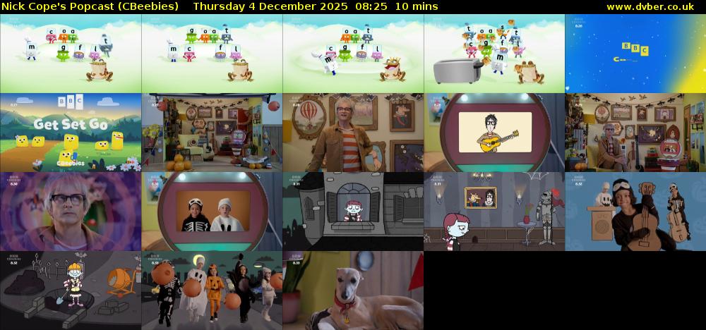 Nick Cope's Popcast (CBeebies) Thursday 4 December 2025 08:25 - 08:35