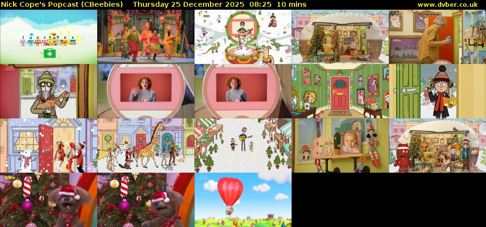 Nick Cope's Popcast (CBeebies) Thursday 25 December 2025 08:25 - 08:35