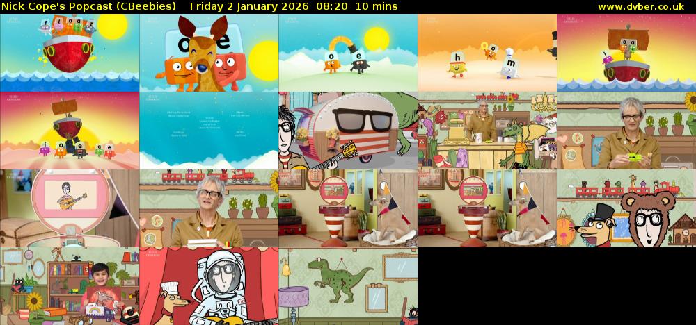 Nick Cope's Popcast (CBeebies) Friday 2 January 2026 08:20 - 08:30