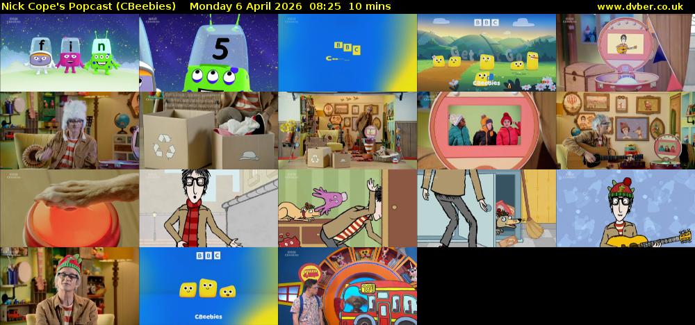 Nick Cope's Popcast (CBeebies) Monday 6 April 2026 08:25 - 08:35