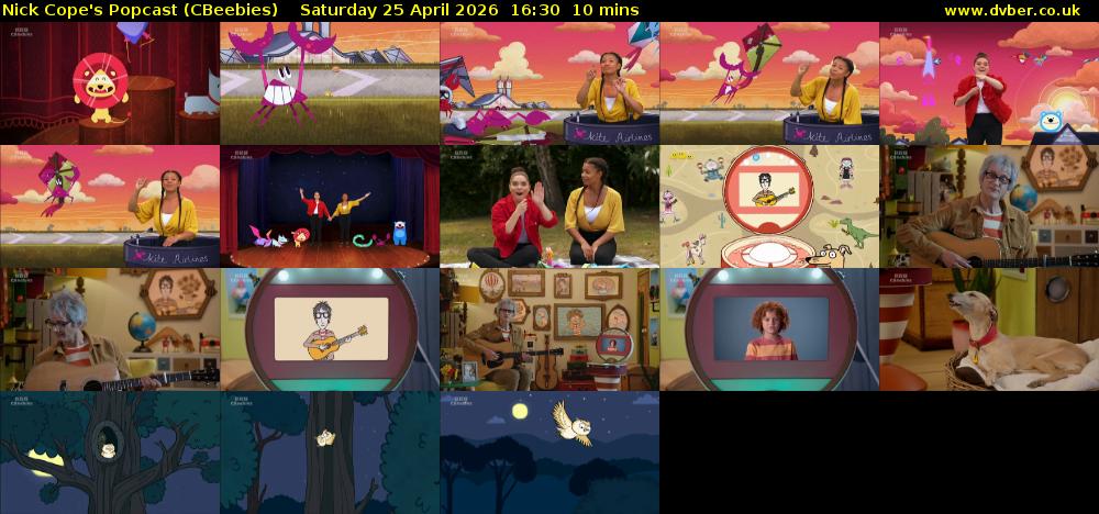 Nick Cope's Popcast (CBeebies) Saturday 25 April 2026 16:30 - 16:40