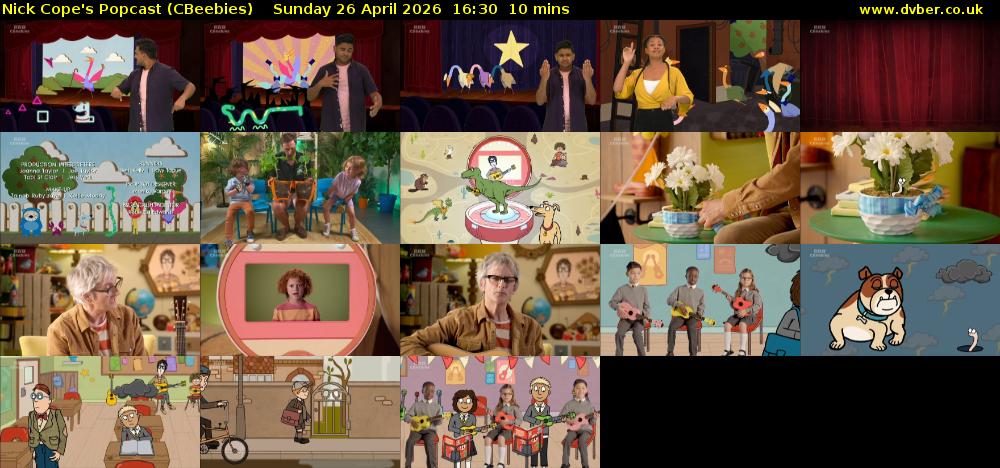 Nick Cope's Popcast (CBeebies) Sunday 26 April 2026 16:30 - 16:40