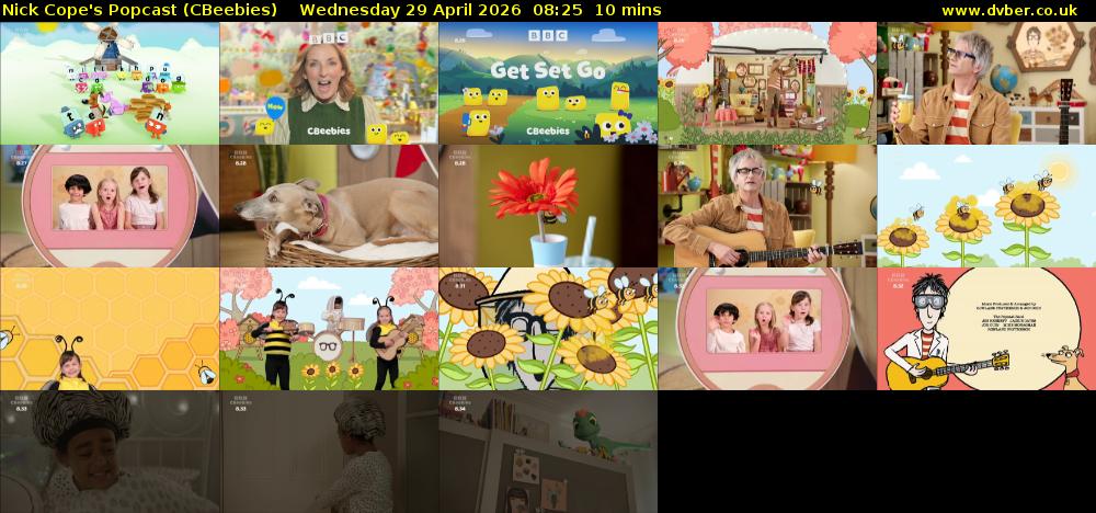 Nick Cope's Popcast (CBeebies) Wednesday 29 April 2026 08:25 - 08:35