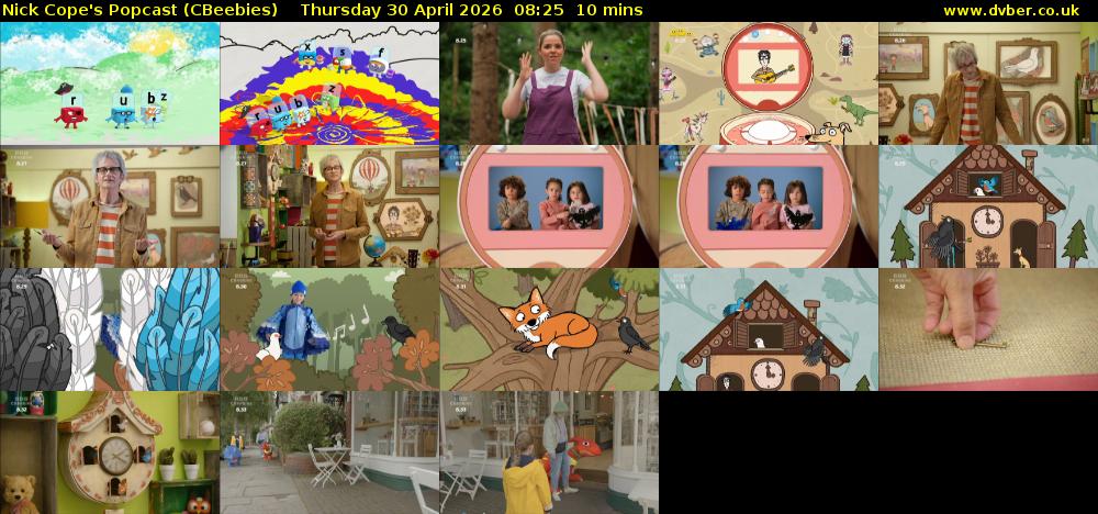 Nick Cope's Popcast (CBeebies) Thursday 30 April 2026 08:25 - 08:35