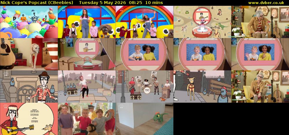 Nick Cope's Popcast (CBeebies) Tuesday 5 May 2026 08:25 - 08:35