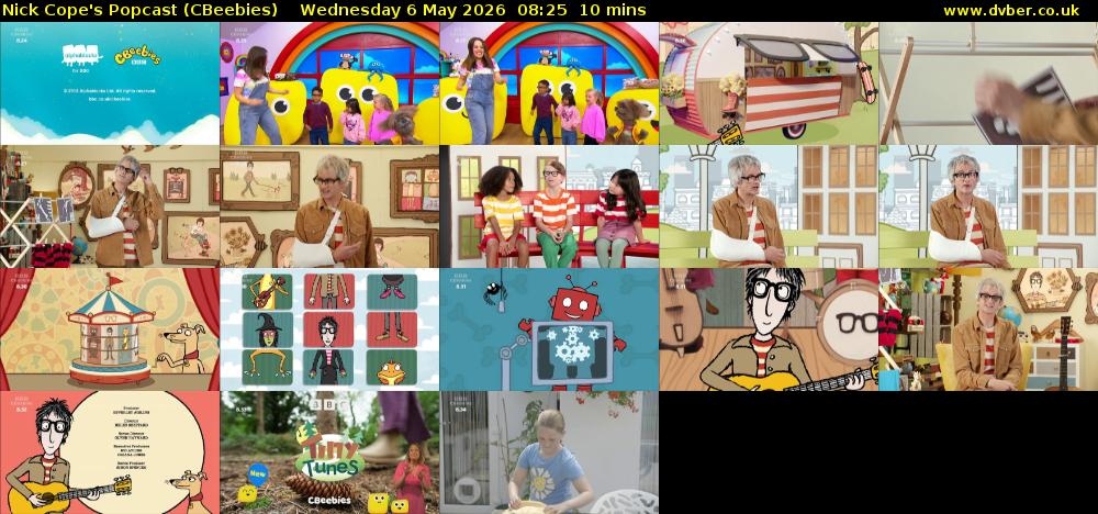 Nick Cope's Popcast (CBeebies) Wednesday 6 May 2026 08:25 - 08:35
