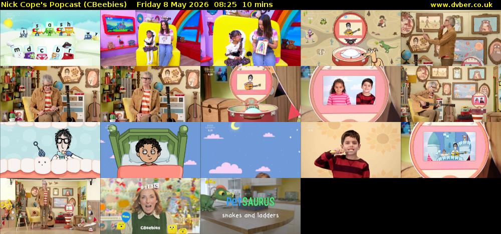 Nick Cope's Popcast (CBeebies) Friday 8 May 2026 08:25 - 08:35