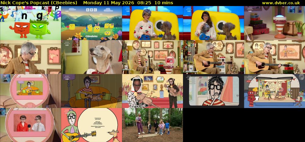 Nick Cope's Popcast (CBeebies) Monday 11 May 2026 08:25 - 08:35