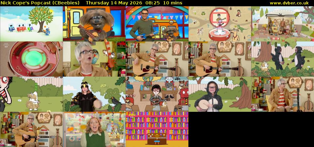 Nick Cope's Popcast (CBeebies) Thursday 14 May 2026 08:25 - 08:35