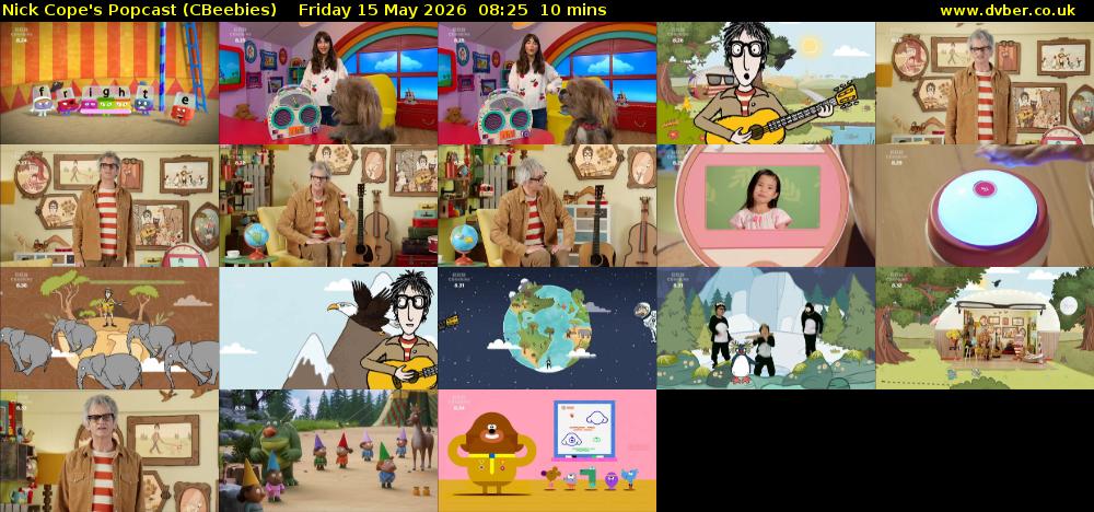 Nick Cope's Popcast (CBeebies) Friday 15 May 2026 08:25 - 08:35