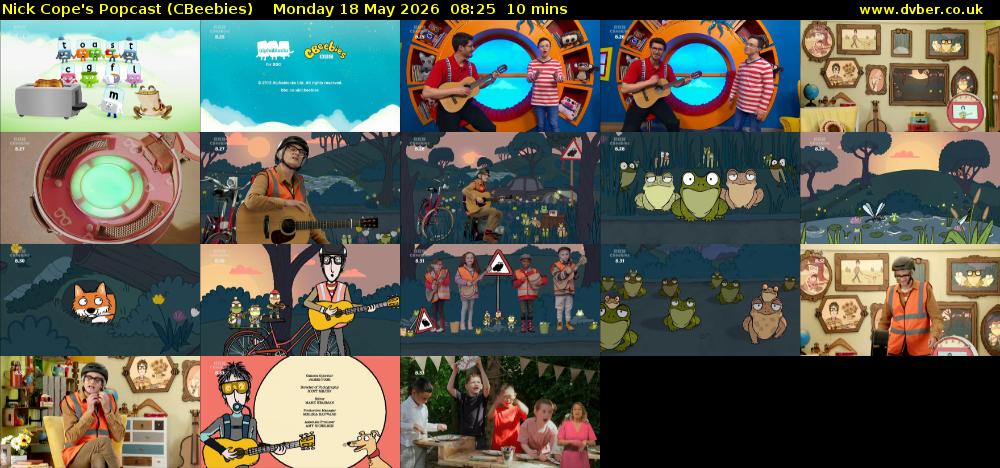 Nick Cope's Popcast (CBeebies) Monday 18 May 2026 08:25 - 08:35