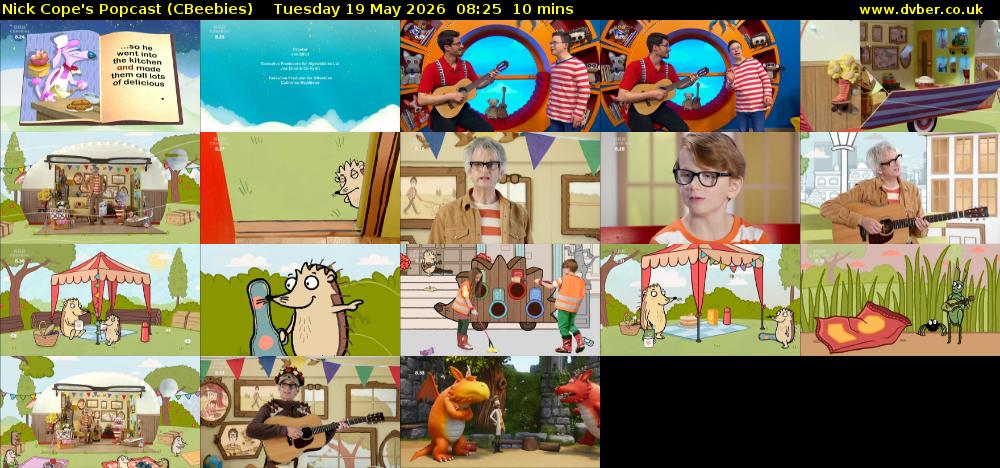 Nick Cope's Popcast (CBeebies) Tuesday 19 May 2026 08:25 - 08:35