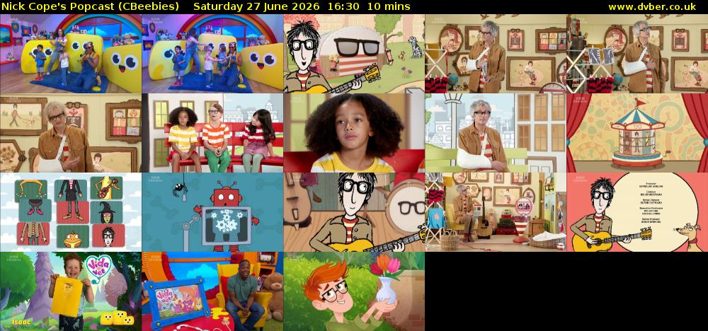 Nick Cope's Popcast (CBeebies) Saturday 27 June 2026 16:30 - 16:40