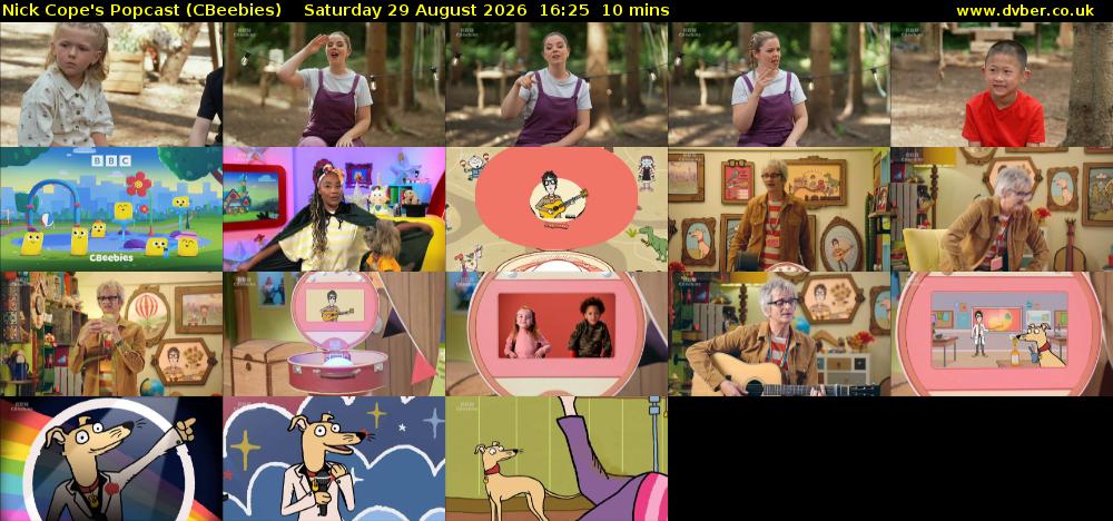 Nick Cope's Popcast (CBeebies) Saturday 29 August 2026 16:25 - 16:35