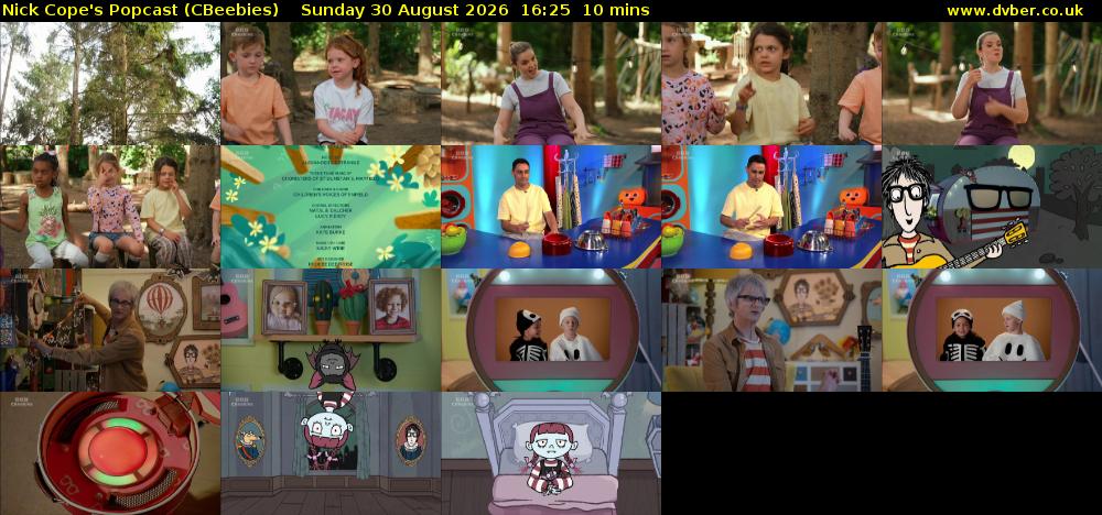 Nick Cope's Popcast (CBeebies) Sunday 30 August 2026 16:25 - 16:35