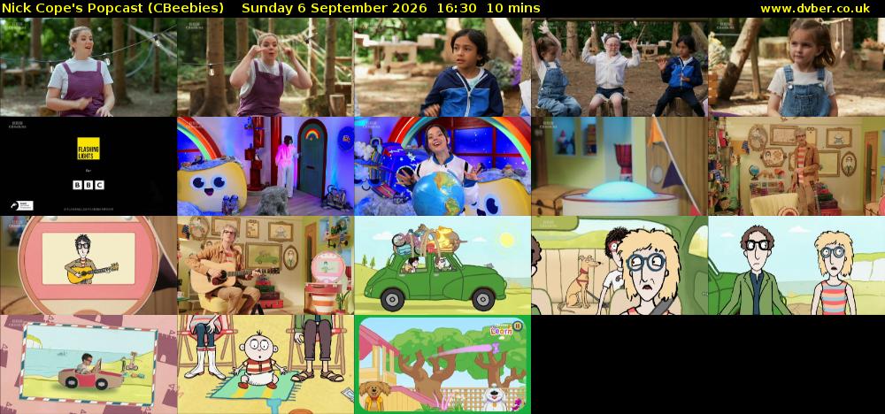 Nick Cope's Popcast (CBeebies) Sunday 6 September 2026 16:30 - 16:40
