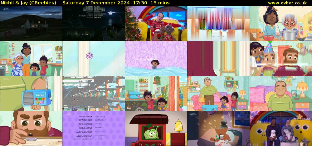 Nikhil & Jay (CBeebies) Saturday 7 December 2024 17:30 - 17:45