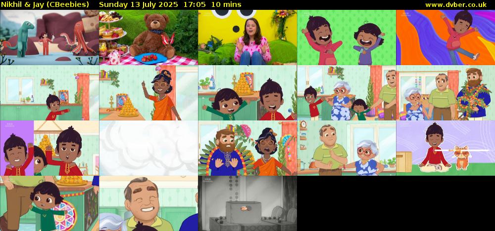 Nikhil & Jay (CBeebies) Sunday 13 July 2025 17:05 - 17:15
