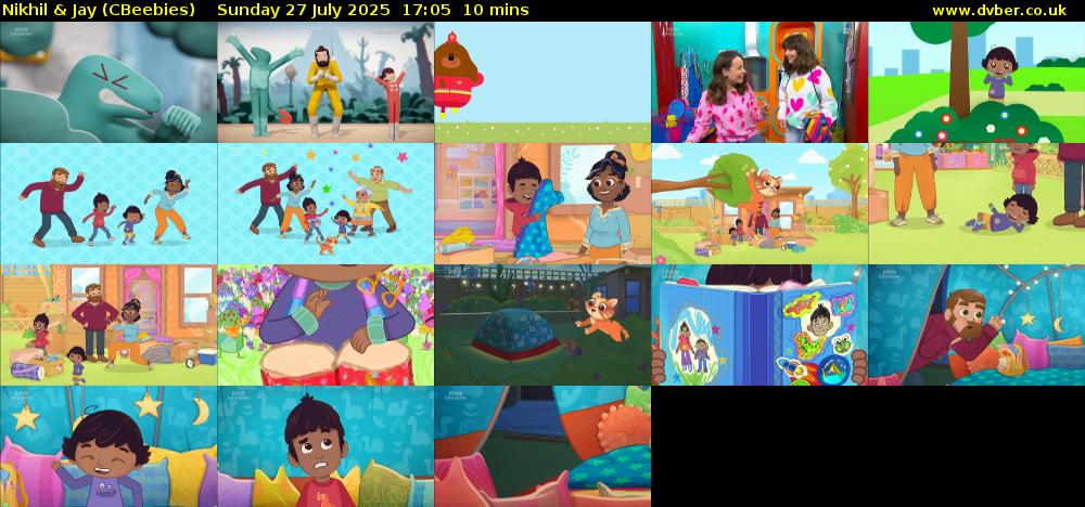 Nikhil & Jay (CBeebies) Sunday 27 July 2025 17:05 - 17:15