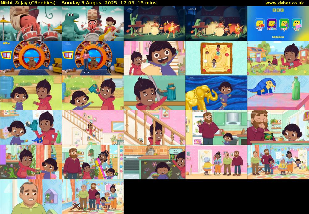 Nikhil & Jay (CBeebies) Sunday 3 August 2025 17:05 - 17:20