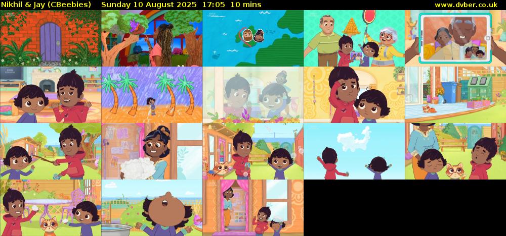 Nikhil & Jay (CBeebies) Sunday 10 August 2025 17:05 - 17:15