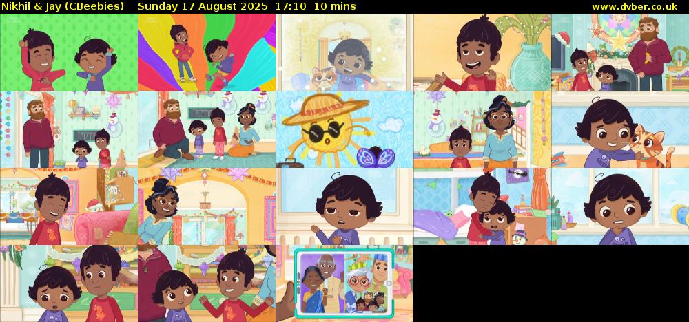 Nikhil & Jay (CBeebies) Sunday 17 August 2025 17:10 - 17:20