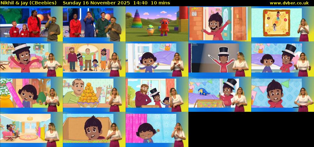 Nikhil & Jay (CBeebies) Sunday 16 November 2025 14:40 - 14:50