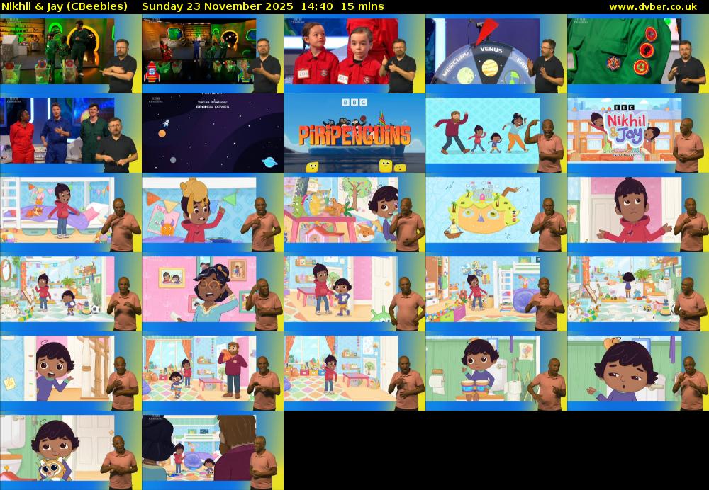 Nikhil & Jay (CBeebies) Sunday 23 November 2025 14:40 - 14:55