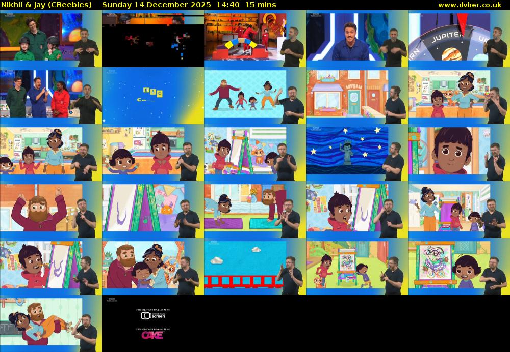 Nikhil & Jay (CBeebies) Sunday 14 December 2025 14:40 - 14:55