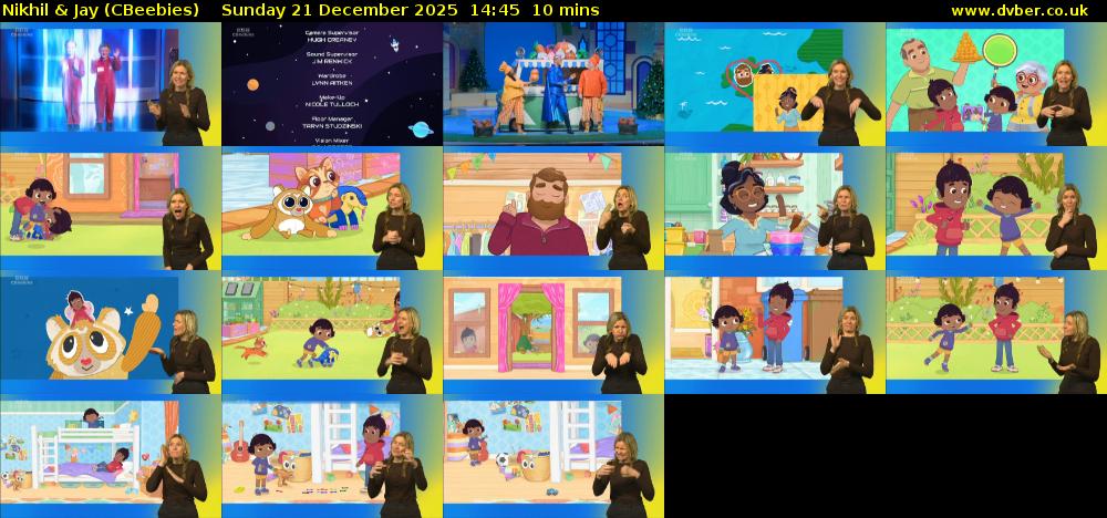 Nikhil & Jay (CBeebies) Sunday 21 December 2025 14:45 - 14:55
