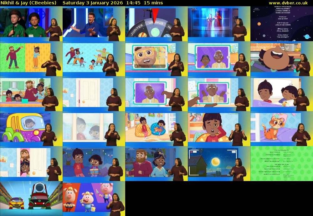 Nikhil & Jay (CBeebies) Saturday 3 January 2026 14:45 - 15:00