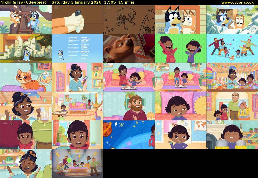 Nikhil & Jay (CBeebies) Saturday 3 January 2026 17:05 - 17:20