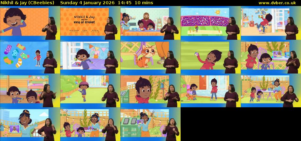 Nikhil & Jay (CBeebies) Sunday 4 January 2026 14:45 - 14:55