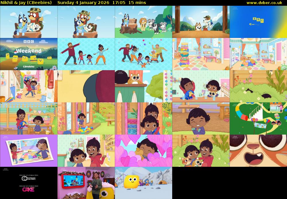 Nikhil & Jay (CBeebies) Sunday 4 January 2026 17:05 - 17:20