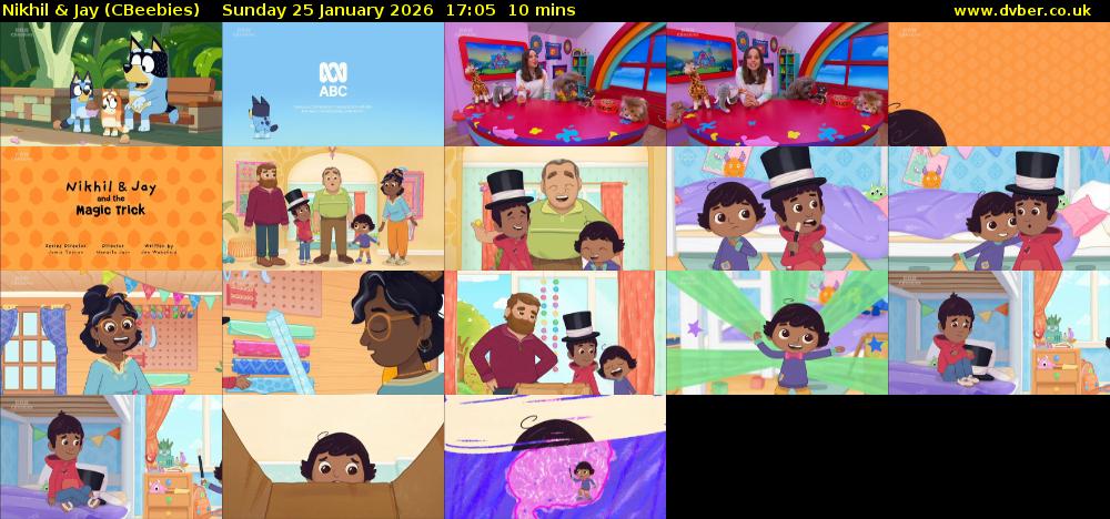 Nikhil & Jay (CBeebies) Sunday 25 January 2026 17:05 - 17:15