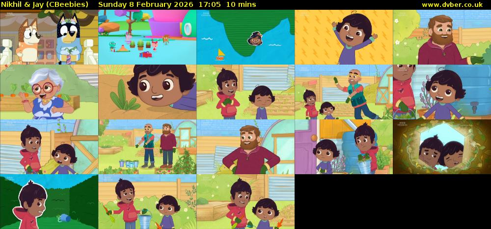 Nikhil & Jay (CBeebies) Sunday 8 February 2026 17:05 - 17:15