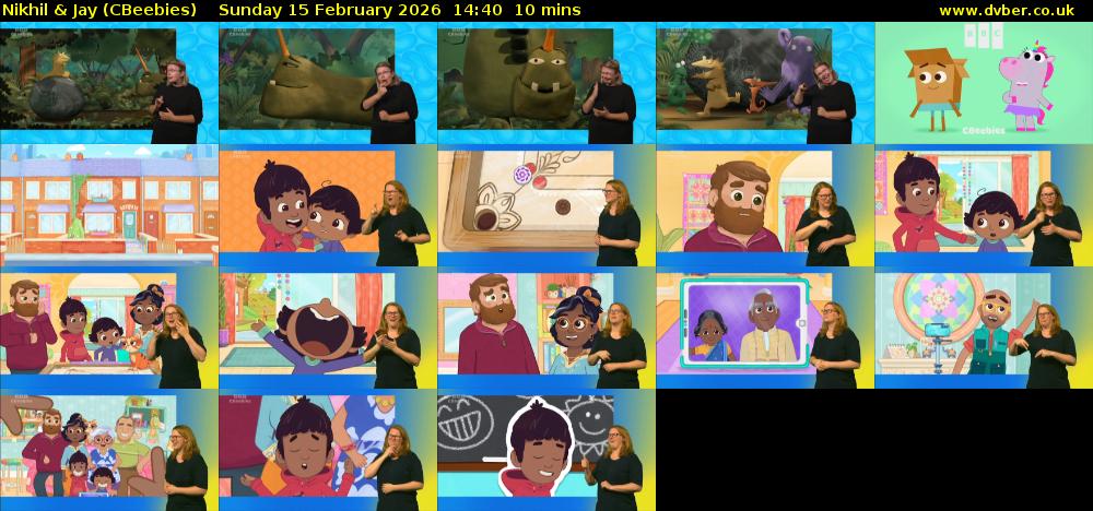 Nikhil & Jay (CBeebies) Sunday 15 February 2026 14:40 - 14:50