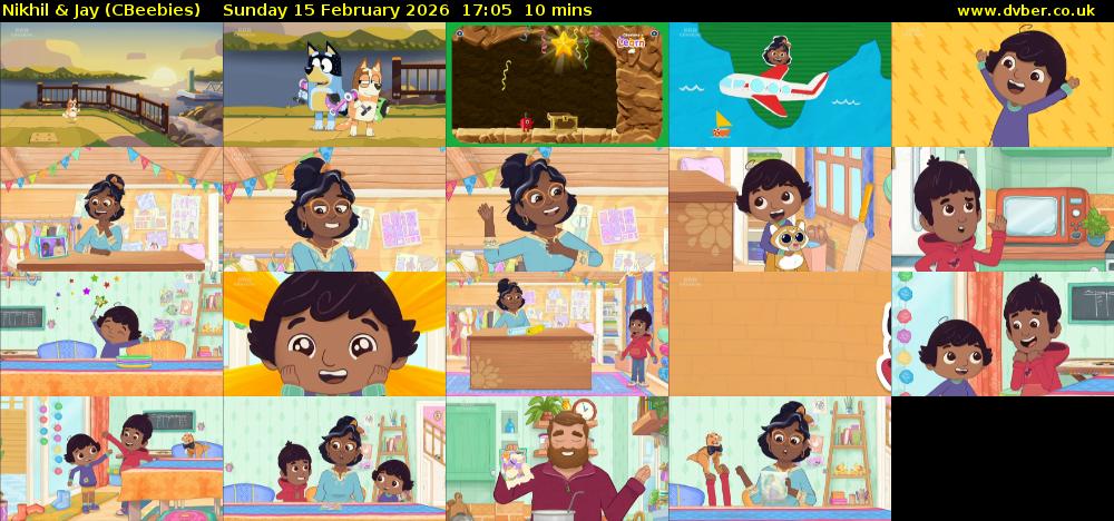 Nikhil & Jay (CBeebies) Sunday 15 February 2026 17:05 - 17:15