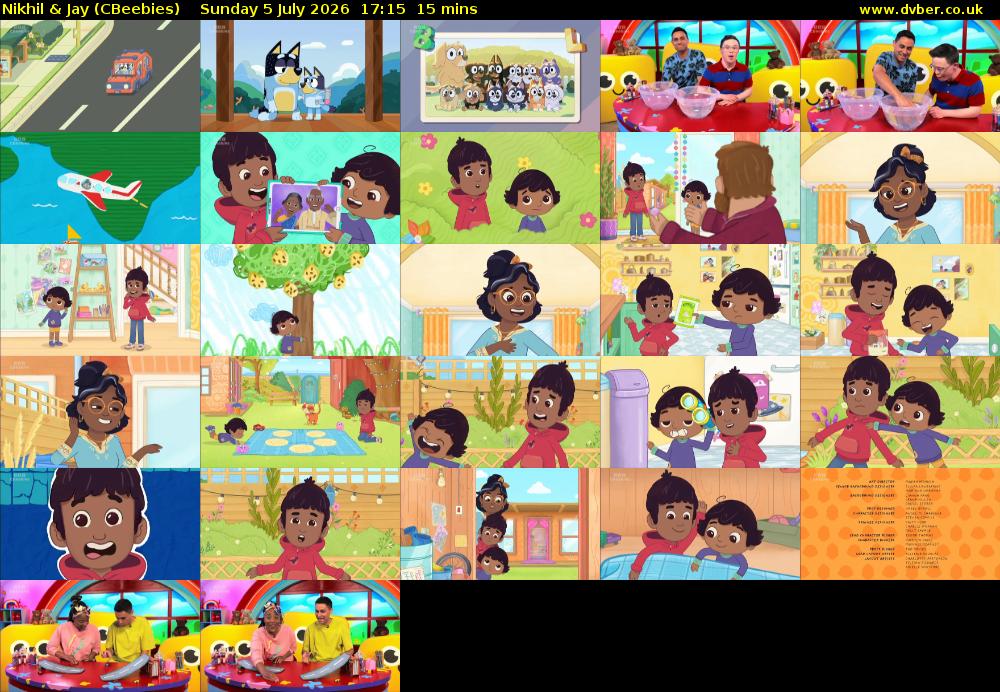 Nikhil & Jay (CBeebies) Sunday 5 July 2026 17:15 - 17:30
